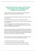 NUR 518&colon; Clinical Essentials &vert; 162 ACTUAL QUESTIONS AND ANSWERS WITH COMPLETE SOLUTIONS AND RATIONALE