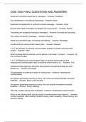 COM 1000 FINAL QUESTIONS AND ANSWERS