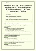 NUR 195 &sol; NUR195 Exam 1 Hondros  &vert; 2026&sol;2027 &vert; Application of Clinical Judgment in Practical Nursing &vert; Q&A with Rationales &vert; Grade A &vert; Verified Solutions