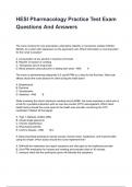 HESI Pharmacology Practice Test Exam Questions And Answers