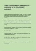 TEXAS STR CERTIFICATION EXAM 2024&sol;25 QUESTIONS WITH 100&percnt; CORRECT ANSWERS&excl;&excl;