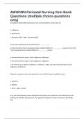 AWHONN Perinatal Nursing Item Bank Questions &lpar;multiple choice questions only&rpar;