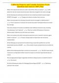 California Property and Casualty Insurance Exam Questions and Answers 100&percnt; Pass