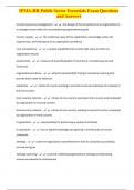 IPMA-HR Public Sector Essentials Exam Questions and Answers