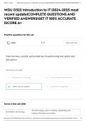WGU D322 Introduction to IT &vert;2024-2025 most recent update&vert;COMPLETE QUESTIONS AND VERIFIED ANSWERS&vert;GET IT 100&percnt; ACCURATE &vert;SCORE A&plus;