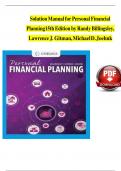 Solution Manual for Personal Financial Planning 15th Edition by Randy Billingsley&comma; Lawrence J&period; Gitman &vert; Complete Verified Chapter's &vert;