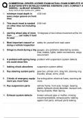 COMMERCIAL DRIVER LICENSE EXAM ACTUAL EXAM COMPLETE 450  QUESTIONS WITH DETAILED VERIFIED ANSWERS &lpar;100&percnt; CORRECT ANSWERS&rpar; &sol; ALREADY GRADED A&plus;