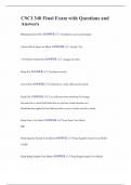 CSCI 340 Final Exam with Questions and Answers
