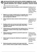 MICHIGAN PESTICIDE APPLICATOR LICENSE COMMERCIAL EXAM  2024&ndash;2025 NEWEST EXAM COMPLETE 150 QUESTIONS WITH DETAILED  VERIFIED ANSWERS &lpar;100&percnt; CORRECT ANSWERS&rpar; &sol; ALREADY GRADED  A&plus;