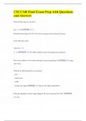 CSCI 340 Final Exam Prep with Questions and Answers