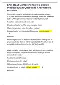 EXIT HESI Comprehensive B Evolve Practice Exam Questions And Verified Answers 