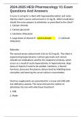 2024-2025 HESI Pharmacology V1 Exam Questions And Answers 