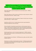 Applied Pharmacology for the Dental Hygienist chapter 3 Questions & CORRECT Verified ANSWERS &vert; Latest Update 2024-25