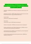 Applied Pharmacology for the Dental Hygienist chapter 7 Questions & CORRECT Verified ANSWERS &vert; Latest Update 2024-25