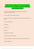 Applied Pharmacology for the Dental Hygienist Study Questions & CORRECT Verified ANSWERS &vert; Latest Update 2024-25