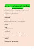 Applied Pharmacology for the Dental Hygienist Study Questions & CORRECT Verified ANSWERS &vert; Latest Update 2024-25