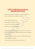 CHES Certification Exam Review Questions And Answers