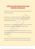 CHES Exam 8th Edition Study Guide Questions And Answers