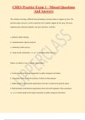 CHES Practice Exam 1 - Missed Questions And Answers