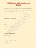 NCHEC Study Guide Questions And  Answers