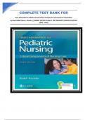 COMPLETE TEST BANK FOR Davis Advantage for Pediatric Nursing Critical Components of Nursing Care Third Edition by Diane Rudd&comma; Kathryn &semi; Kocisko &vert;&vert; NEWEST EDITION &period;Grade A&plus; TEST BANK WITH VERIFIED CHAPTERS &lbrace;2024 &ndash; 2025&rcub;