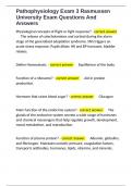 Pathophysiology Exam 3 Rasmussen University Exam Questions And Answers 