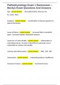 Pathophysiology Exam 1 Rasmussen &ndash; Beckys Exam Questions And Answers 