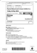  2024 Pearson Edexcel Level 1&sol;Level 2 GCSE Biology PAPER 1  &lpar;1BI0&sol;1F&rpar;