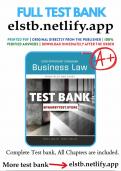 ACCESS Test Bank for Contemporary Canadian Business Law  12th Canadian   Edition Willes 2024&sol;2025