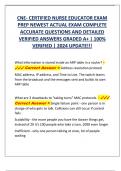 CNE- CERTIFIED NURSE EDUCATOR EXAM  PREP NEWEST ACTUAL EXAM COMPLETE  ACCURATE QUESTIONS AND DETAILED  VERIFIED ANSWERS GRADED A&plus; &vert; 100&percnt;  VERIFIED &vert; 2024 UPDATE&excl;&excl;&excl;