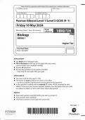  2024 Pearson Edexcel Level 1&sol;Level 2 GCSE Biology PAPER 1 &lpar;1BI0&sol;1H&rpar; QUESTION PAPER
