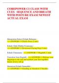 COREPOWER C1 CLASS WITH  CUES SEQUENCE AND BREATH  WITH POSTURE EXAM NEWEST  ACTUAL EXAM