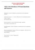 AQA A level business 3&period;9 Exam Questions and Answers