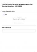 Certified Medical-Surgical Registered Nurse Sample Questions 2024&sol;2025 