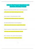CVS NJ BoP Exam Questions and Answers Already Passed