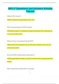 GPC-F Questions and Answers Already  Passed