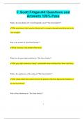 F&period; Scott Fitzgerald Questions and  Answers 100&percnt; Pass