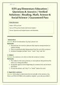 ILTS 305 Elementary Education Content Test 2026&sol;2027 &vert; Complete Study Guide with 200&plus; Questions & Answers &vert; Verified Solutions &vert; Reading&comma; Math&comma; Science & Social Science &vert; Grade A&plus; &vert; Guaranteed Pass