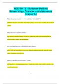 WGU D415 - Software Defined Networking - Questions and Answers  Graded A&plus;