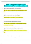 WGU C985 Health care Analytics Questions and Answers Already Passed