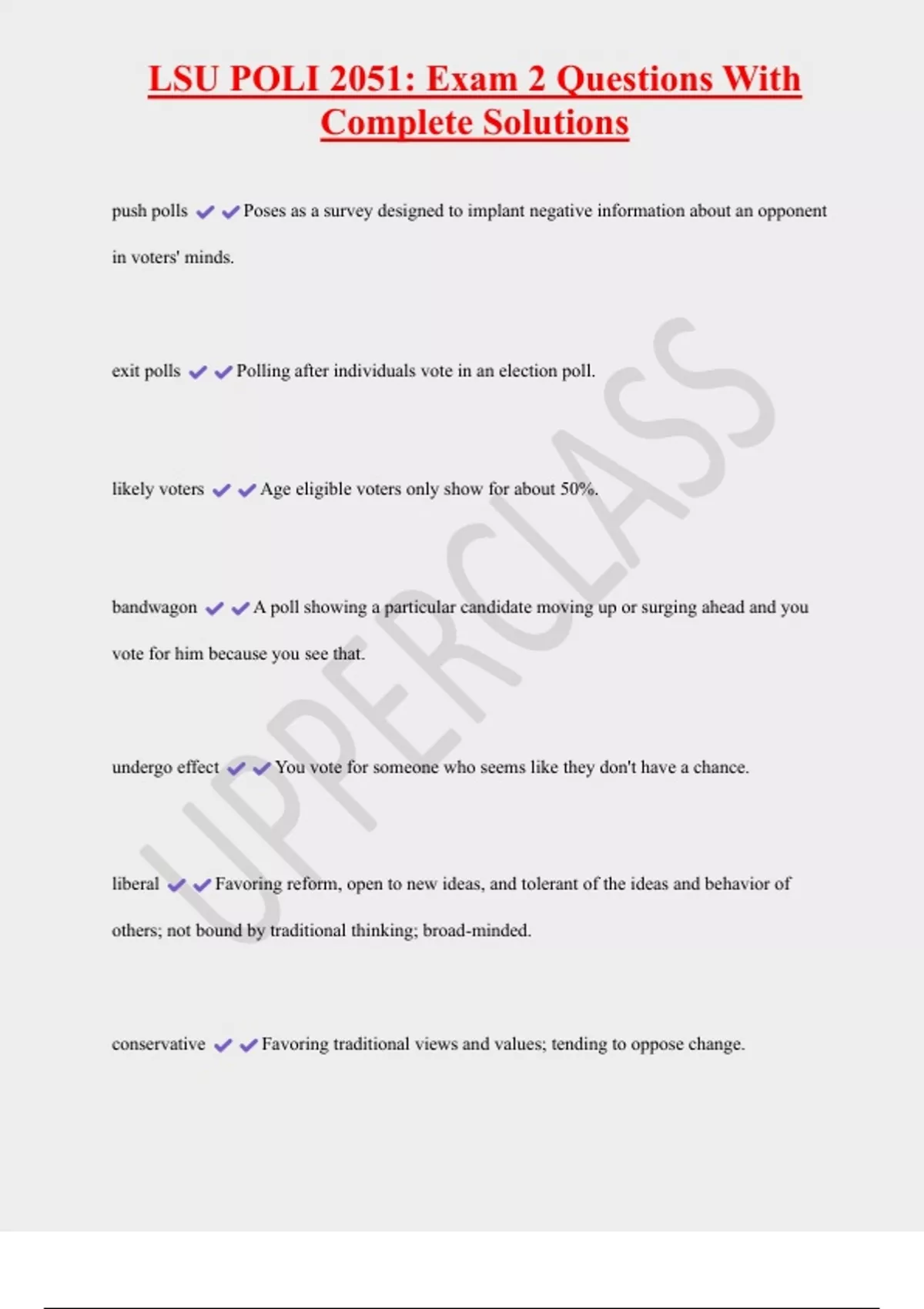 LSU POLI 2051: Exam 2 Questions With Complete Solutions - POLI 2051 ...
