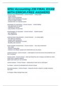 WSU Accounting 230 FINAL EXAM WITH ERROR-FREE ANSWERS 