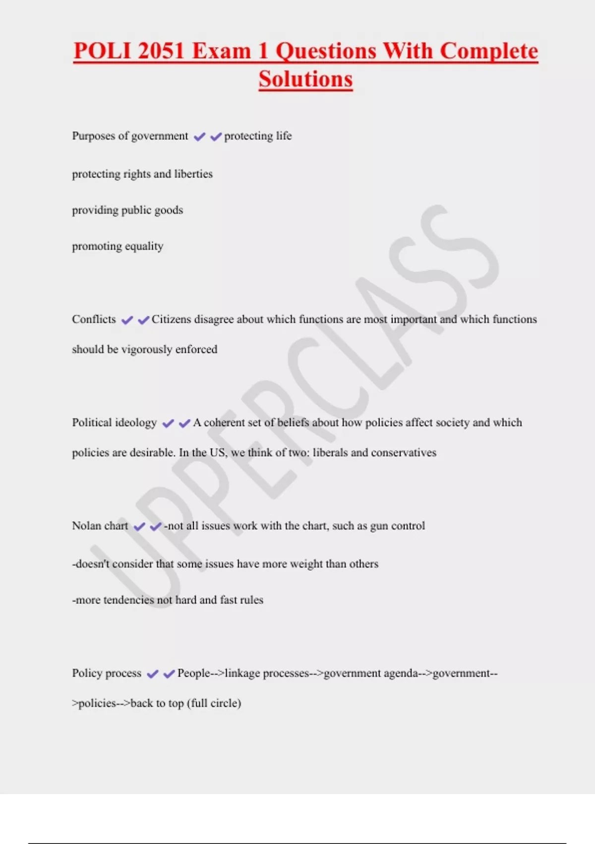 POLI 2051 Exam 1 Questions With Complete Solutions - POLI 2051 - Stuvia US