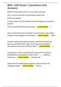 BIOL 1104 Exam 1 Questions And Answers 