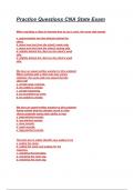 Practice Questions CNA State Exam 2024&sol;2025 Questions With Completed & Verified Solutions&period;