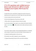 CNA-WA questions and verifiedanswerslatest exam All Answers 100&percnt;CorrectlyVerified Latest Update 2024 ExamForNursing