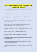 QMA State Test UPDATED Questions And  CORRECT Answers