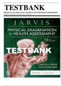 TEST BANK for -Physical Examination and Health Assessment 9th Edition by Carolyn Jarvis&comma; Ann Eckhardt &sol; All Chapters 1-32 &sol; COMPLETE GUIDE A&plus;