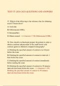 TEST CT &lpar;2024-2025&rpar; QUESTIONS AND ANSWERS