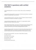 ITM TEST 2 questions with verified solutions